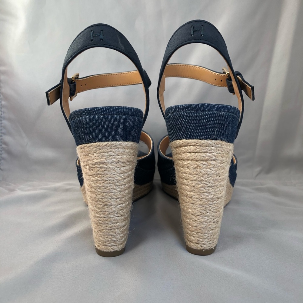 Tommy Hilfiger Kali Denim Peep toe Wedge Sandal, size 9 - Picture 4 of 8